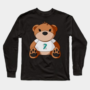 Cervical Cancer Awareness Teddy Bear Long Sleeve T-Shirt